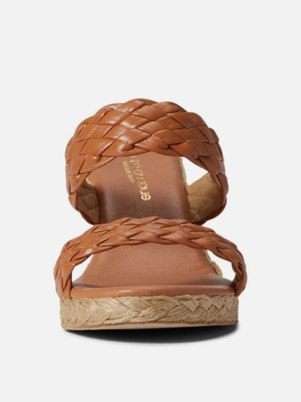 Andre Assous Womens Aria Espadrille Wedge Heeled Sandals Cuero Size 10M NIB